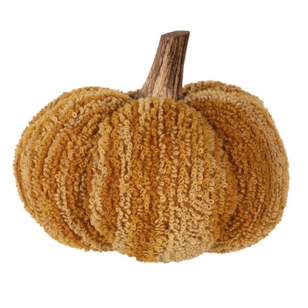 Zucca decorativa in tessuto D15 H13 giallo arancione Clayre & Eef