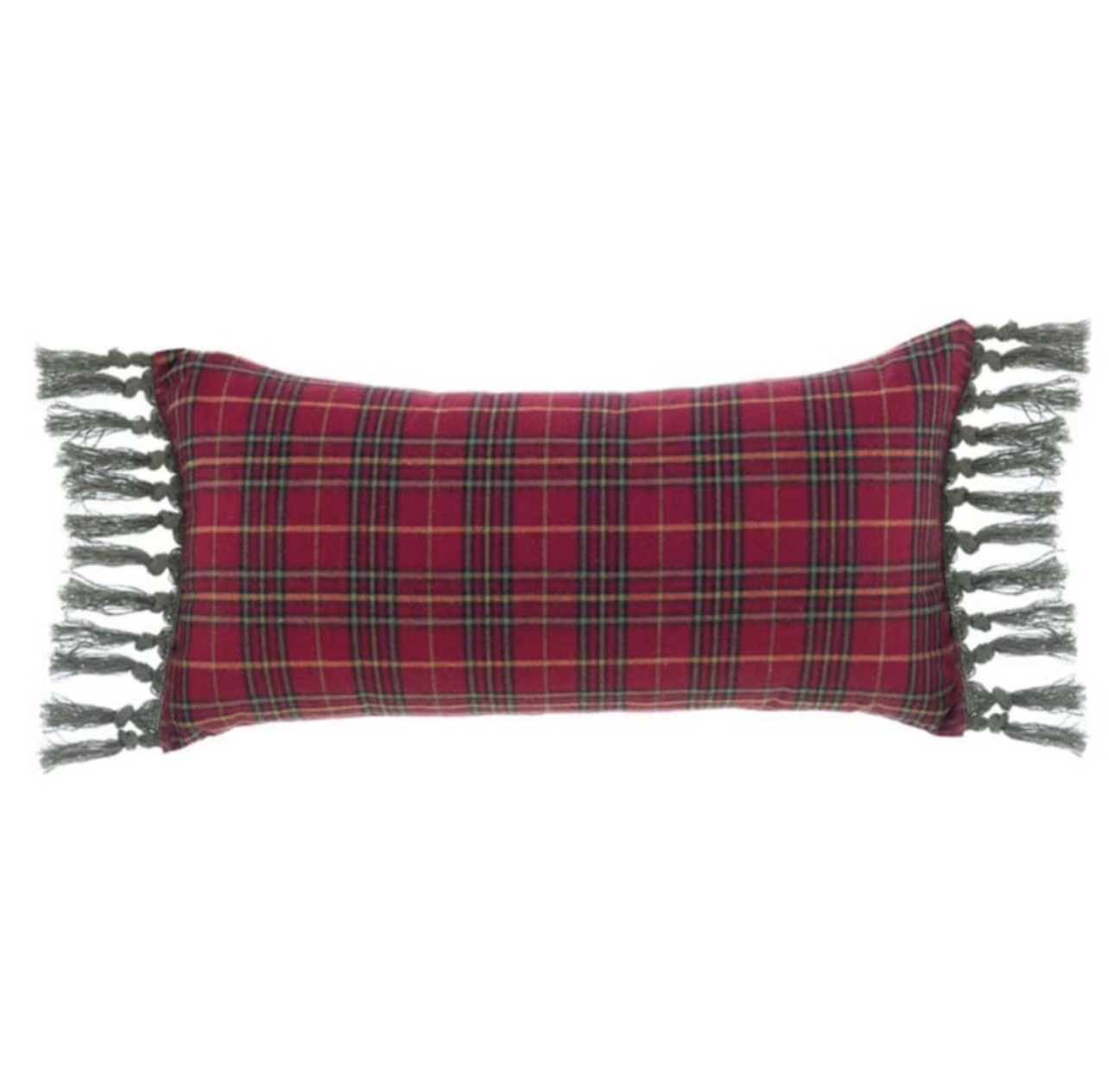 Cuscino tartan base rossa con frage verdi 30x60  Tartan Collection  Blanc  Mariclò